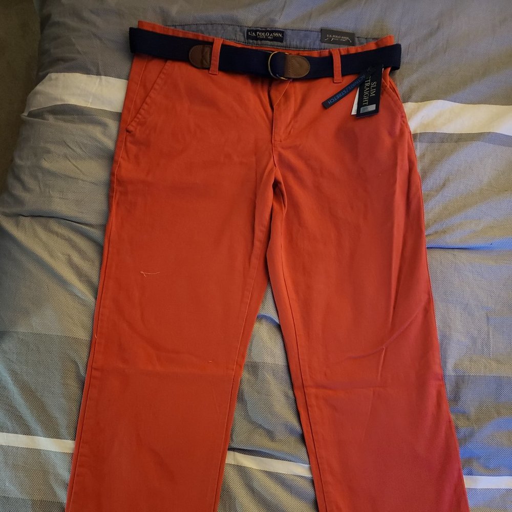 U.S. Polo Assn. slim straight chino, W34/L34, New with Tags